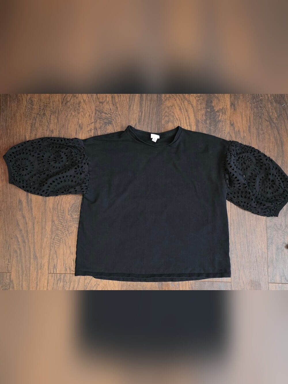 a new day Black Crewneck Tee